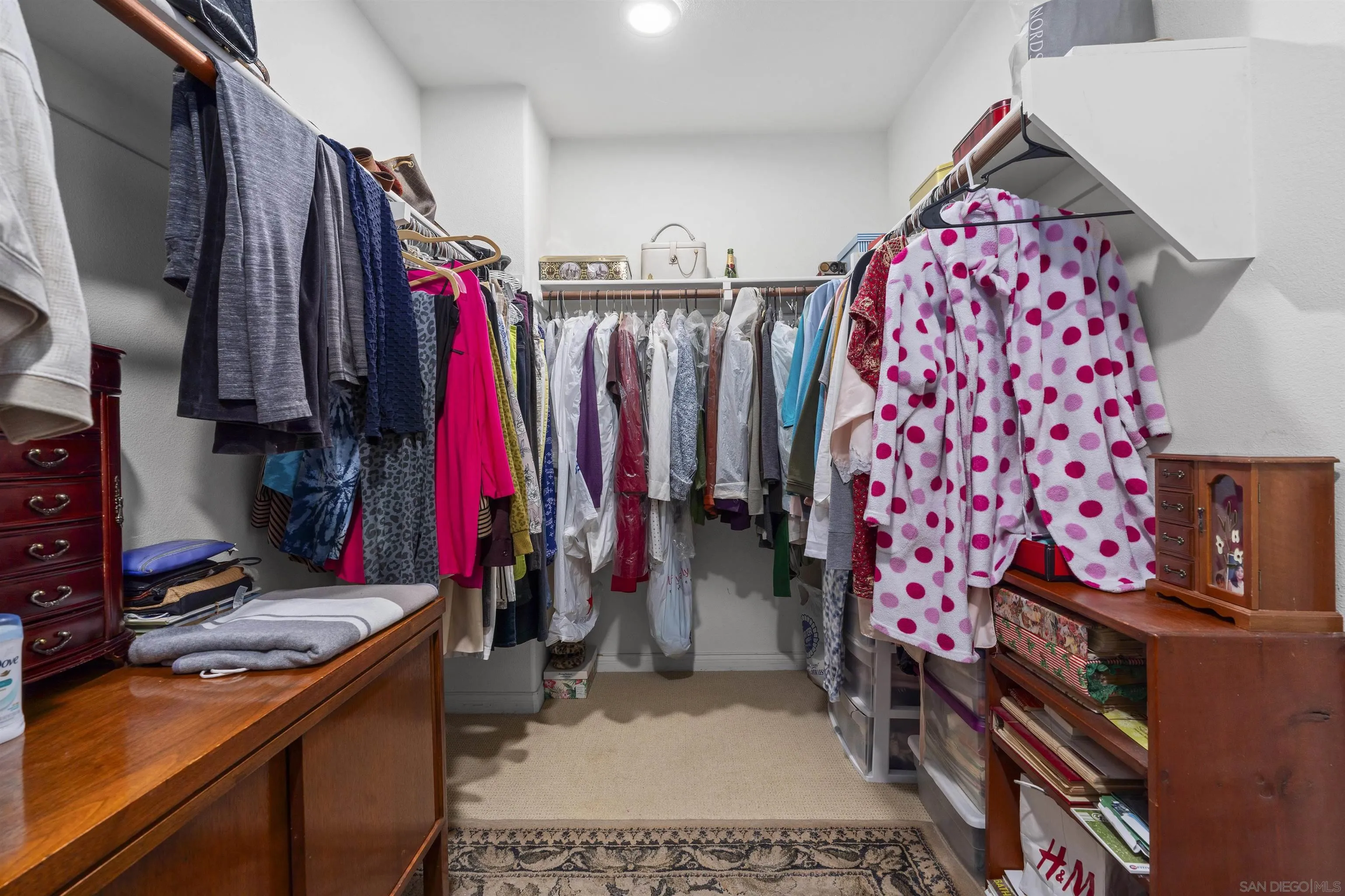 840 Luminara Way San Marcos, CA 92078 - Photo 40 of 57 a view of walk in closet with clothes and shoes