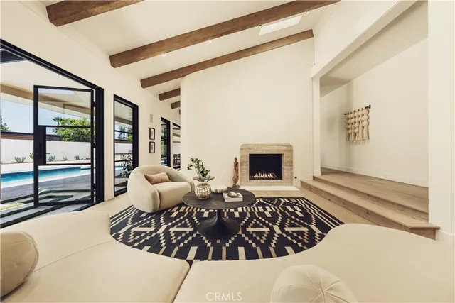 a view of a living room and a window