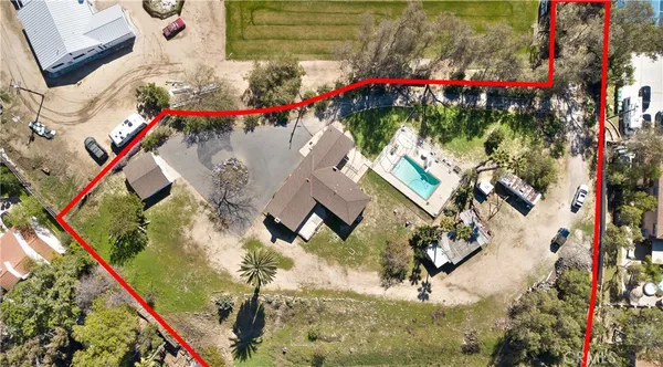 a view of a street with a house