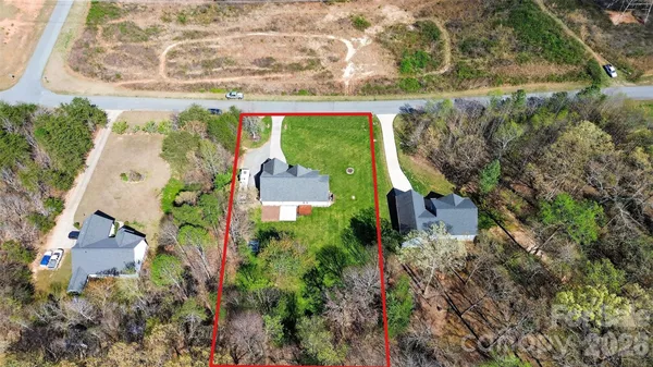 an aerial view of a house