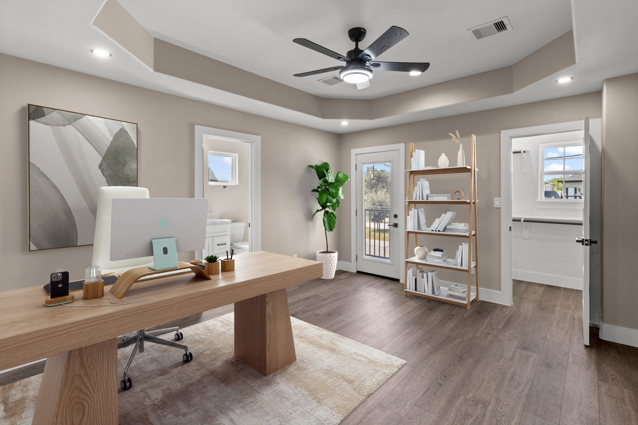 7925 Colonial Lane Houston, TX 77051 - Photo 15 of 31 a view of workspace with wooden floor and window