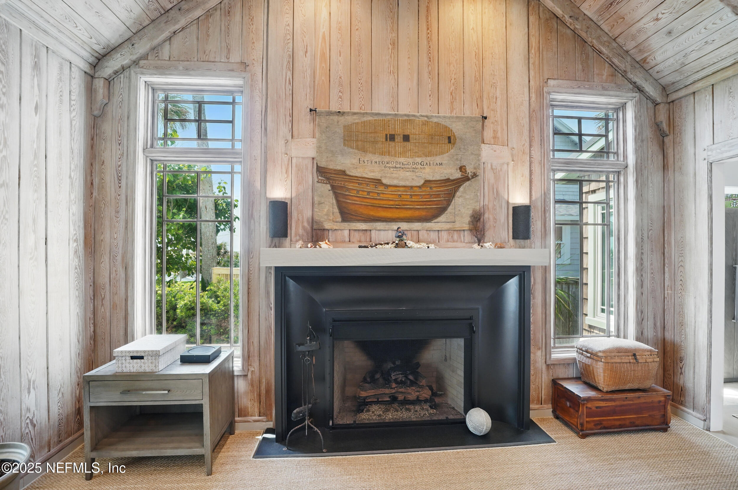 816 Ocean Front Neptune Beach, FL 32266 - Photo 13 of 65 a living room with furniture and a fireplace