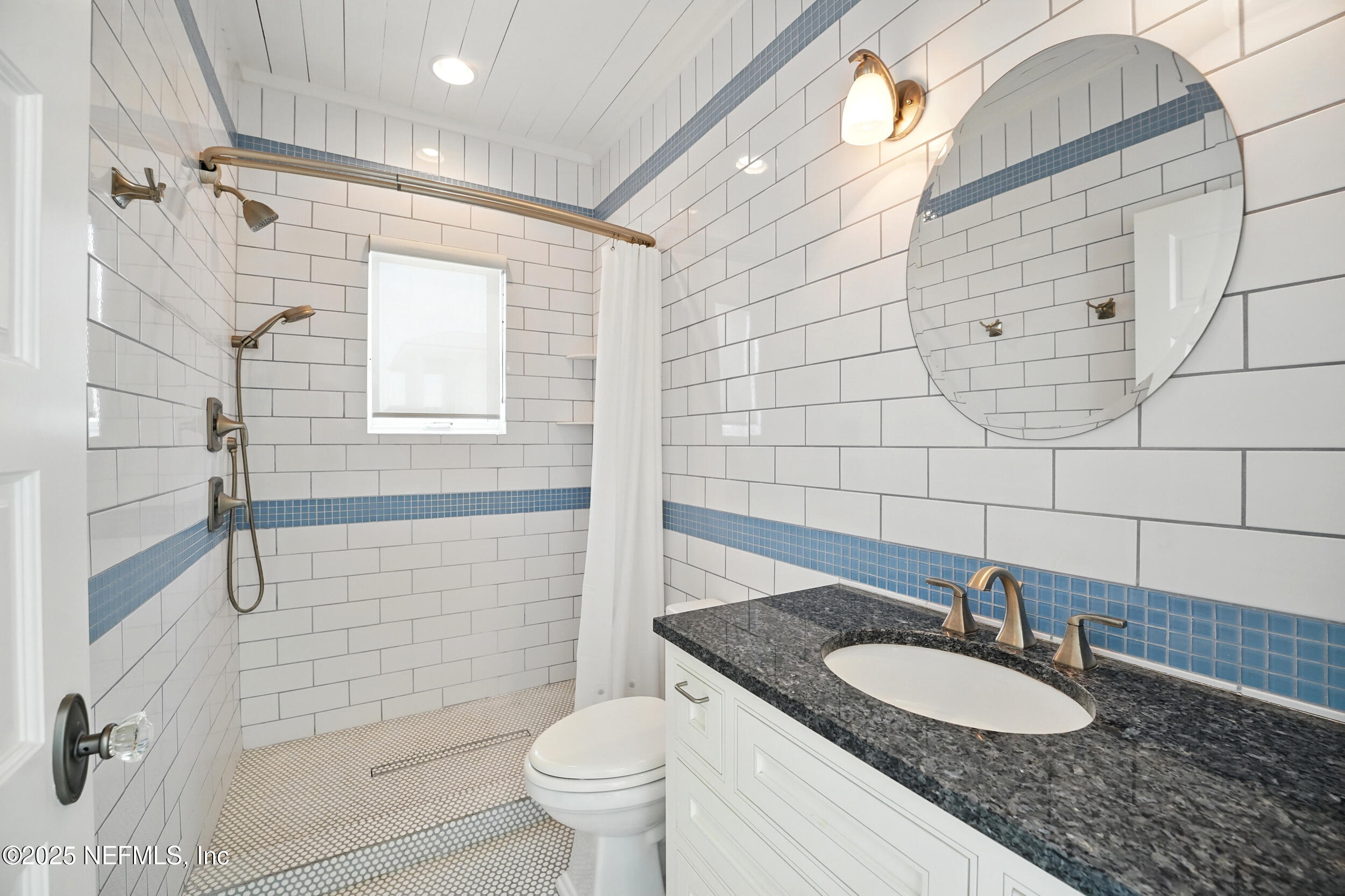 816 Ocean Front Neptune Beach, FL 32266 - Photo 46 of 65 a bathroom with a granite countertop sink toilet and shower
