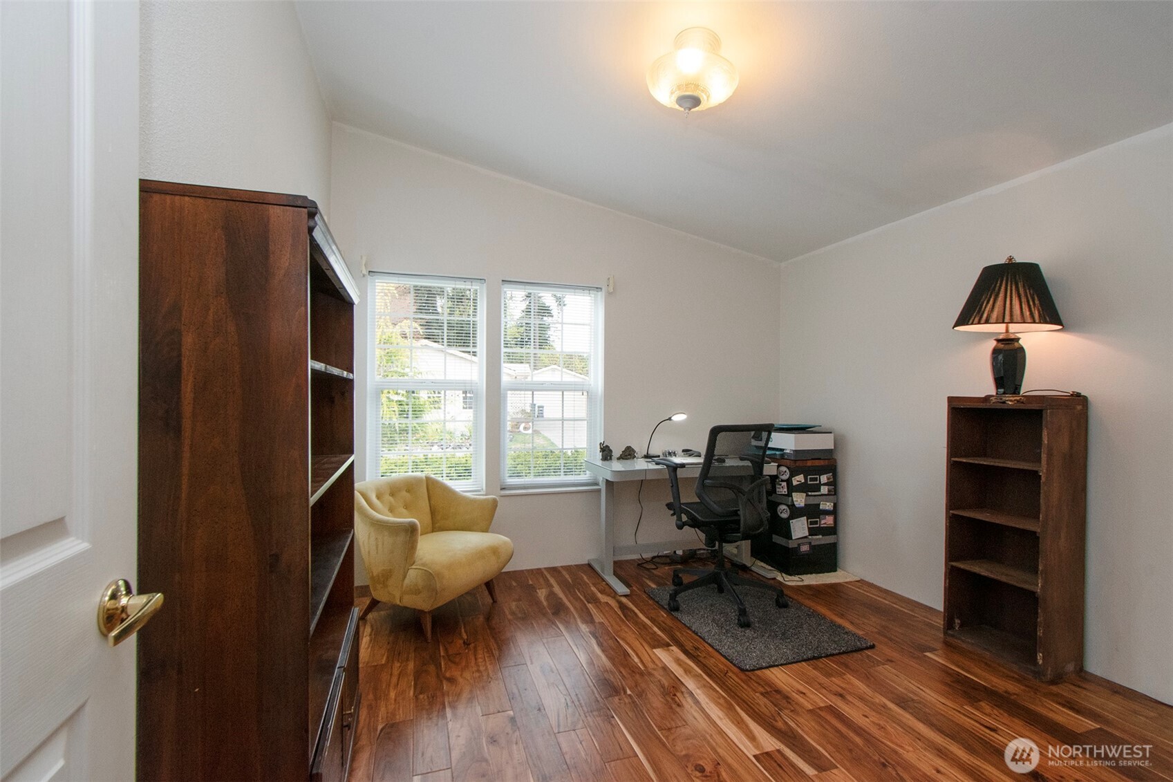 151 Green Meadows Drive Sequim, WA 98382 - Photo 27 of 40 a view of a workspace with furniture and a window