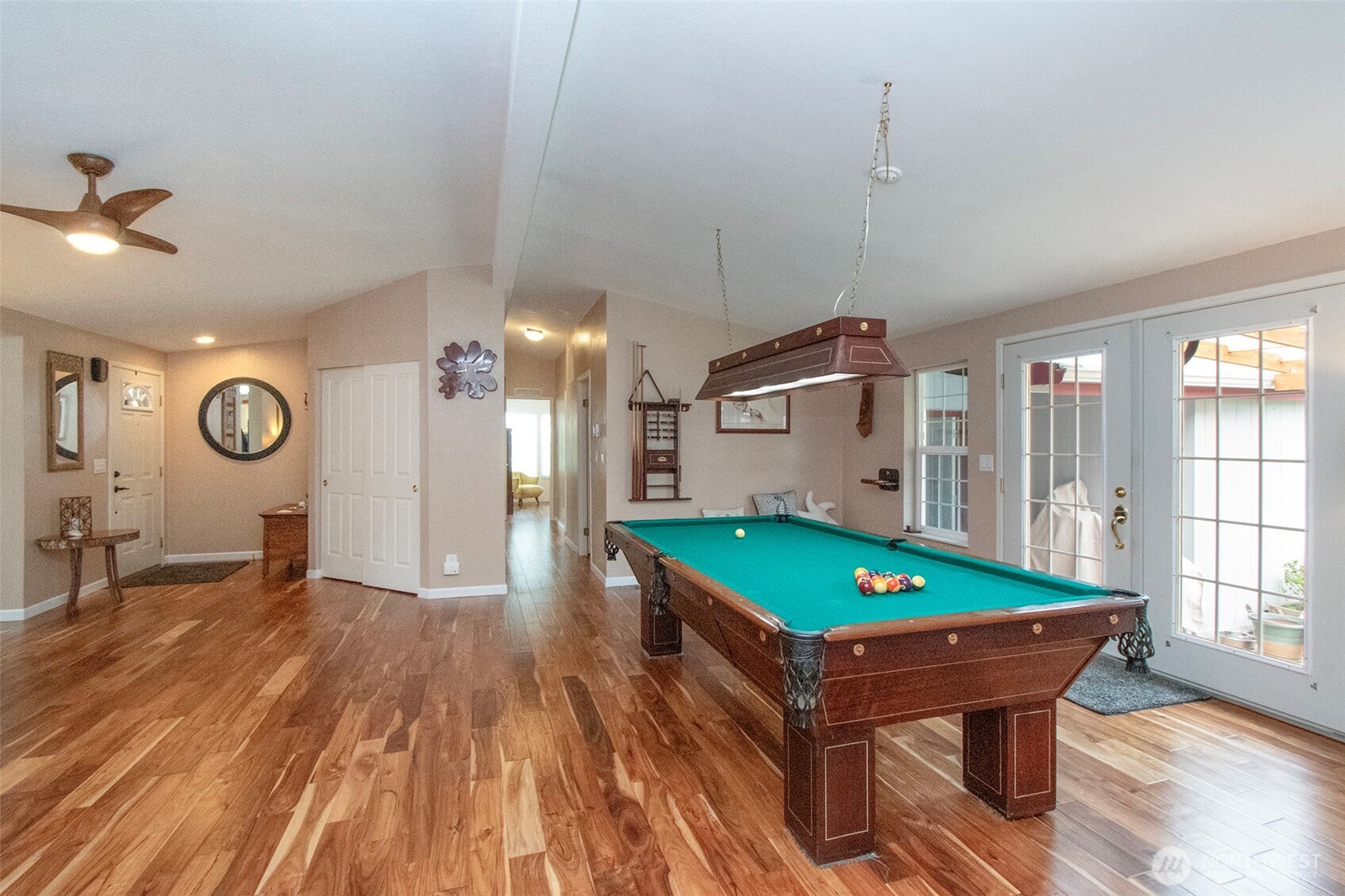 151 Green Meadows Drive Sequim, WA 98382 - Photo 6 of 40 a room with pool table and windows
