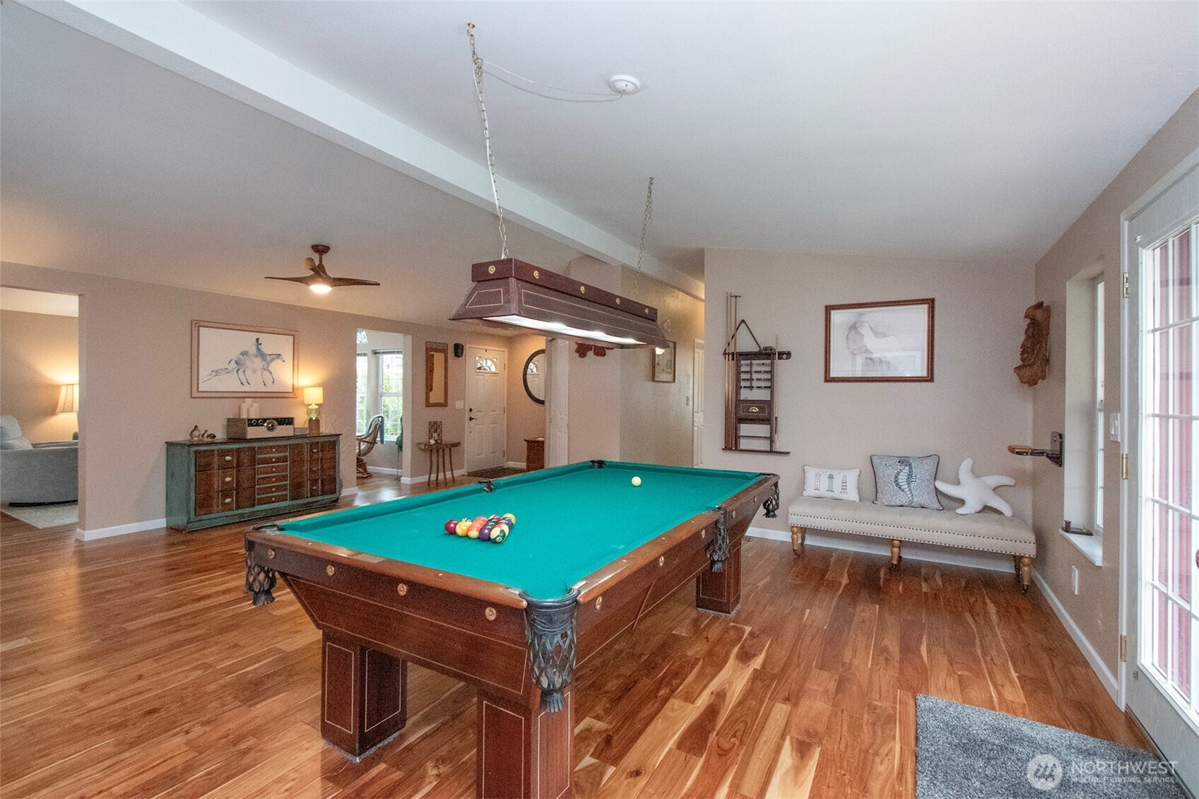 151 Green Meadows Drive Sequim, WA 98382 - Photo 7 of 40 a room with pool table and windows