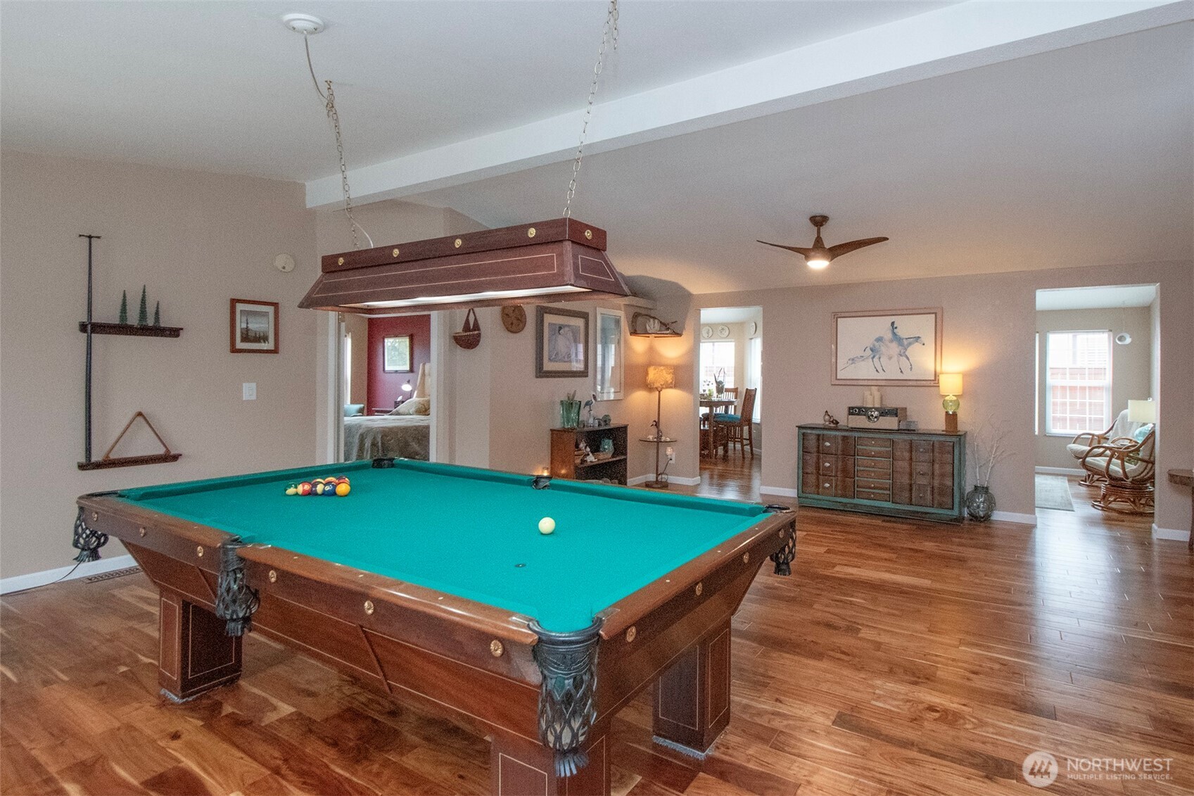 151 Green Meadows Drive Sequim, WA 98382 - Photo 8 of 40 a room with pool table and windows