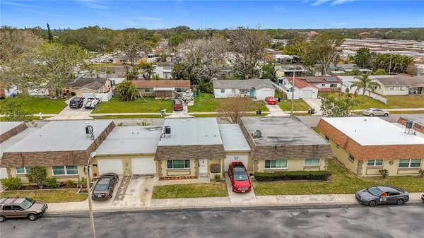 an aerial view of multiple houses