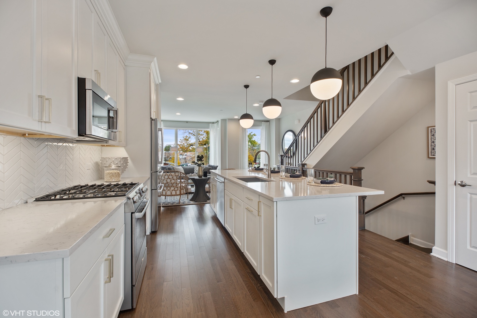 1281 Shermer Road Northbrook, IL 60062 - Photo 5 of 23 a kitchen with counter top space stove and wooden floor