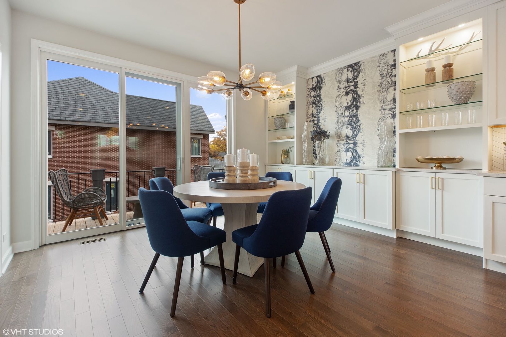 1281 Shermer Road Northbrook, IL 60062 - Photo 9 of 23 a view of a dining room with furniture window and wooden floor