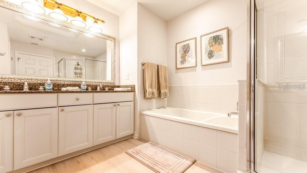 7650 Whisper Way, Unit 304 Reunion, FL 34747 - Photo 10 of 37 a bathroom with a bathtub a sink a toilet and a mirror
