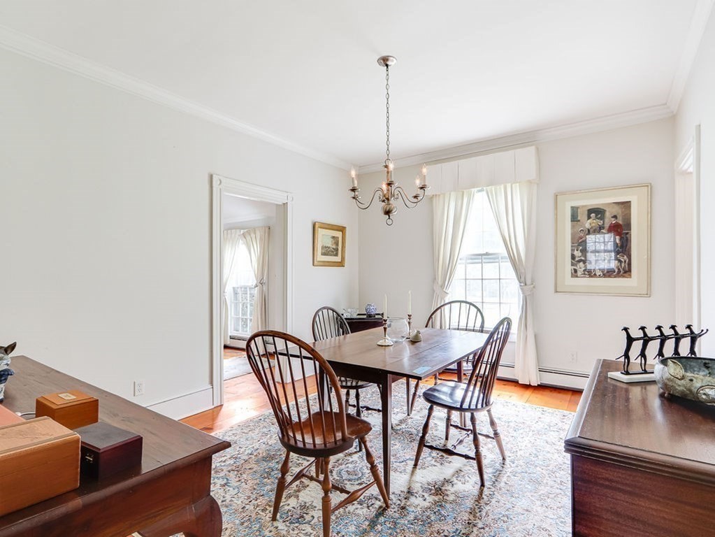 178 Dedham Street Dover, MA 02030 - Photo 12 of 42 a view of a dining room with furniture window and wooden floor