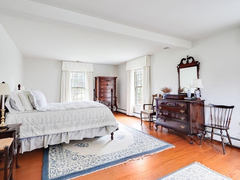 178 Dedham Street Dover, MA 02030 - Photo 18 of 42 a bedroom with a bed and wooden floor