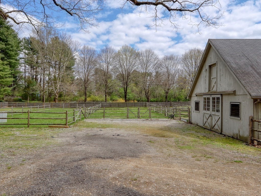 178 Dedham Street Dover, MA 02030 - Photo 31 of 42 a view of a house with backyard and trees