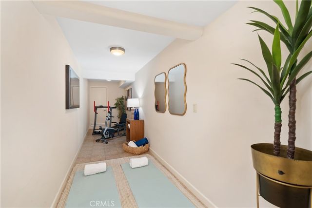 a view of a room with rack and flowerpot