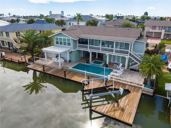 an aerial view of a parking