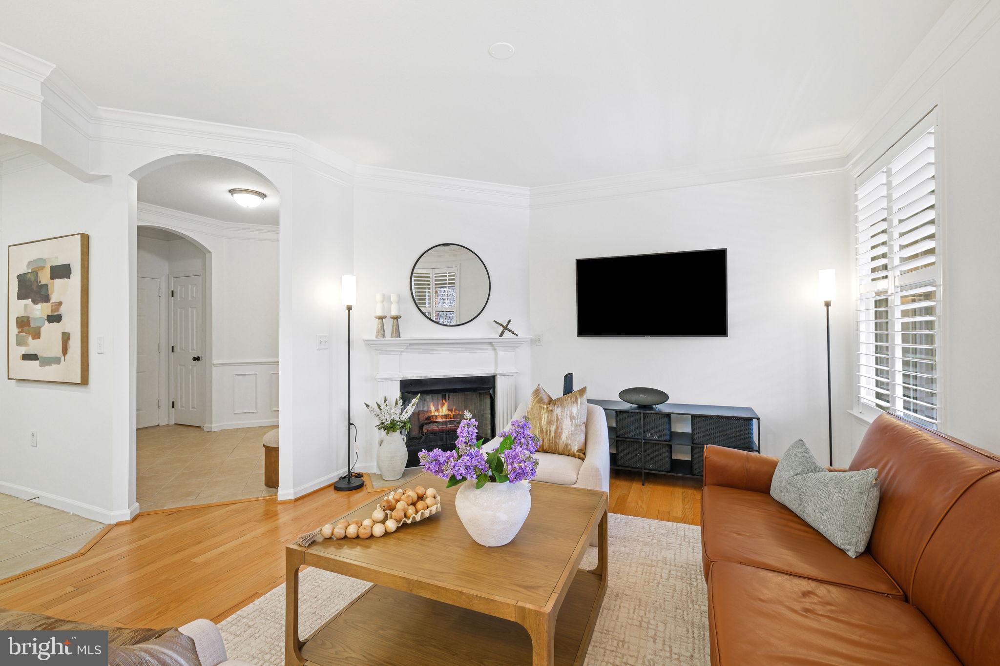8 Granite Place, Unit 266 Gaithersburg, MD 20878 - Photo 8 of 49 a living room with furniture flat screen tv and fireplace