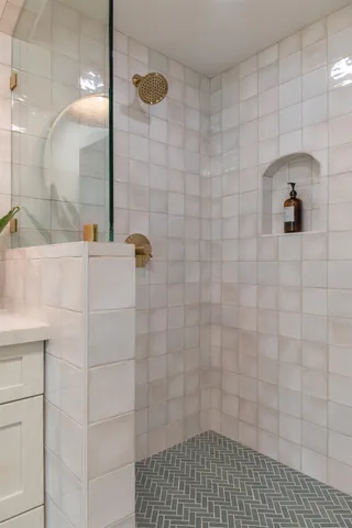 a bathroom with a shower