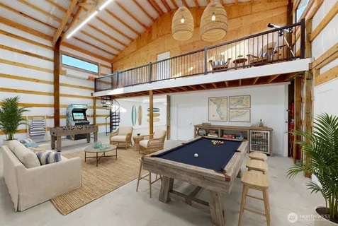 a living room with furniture