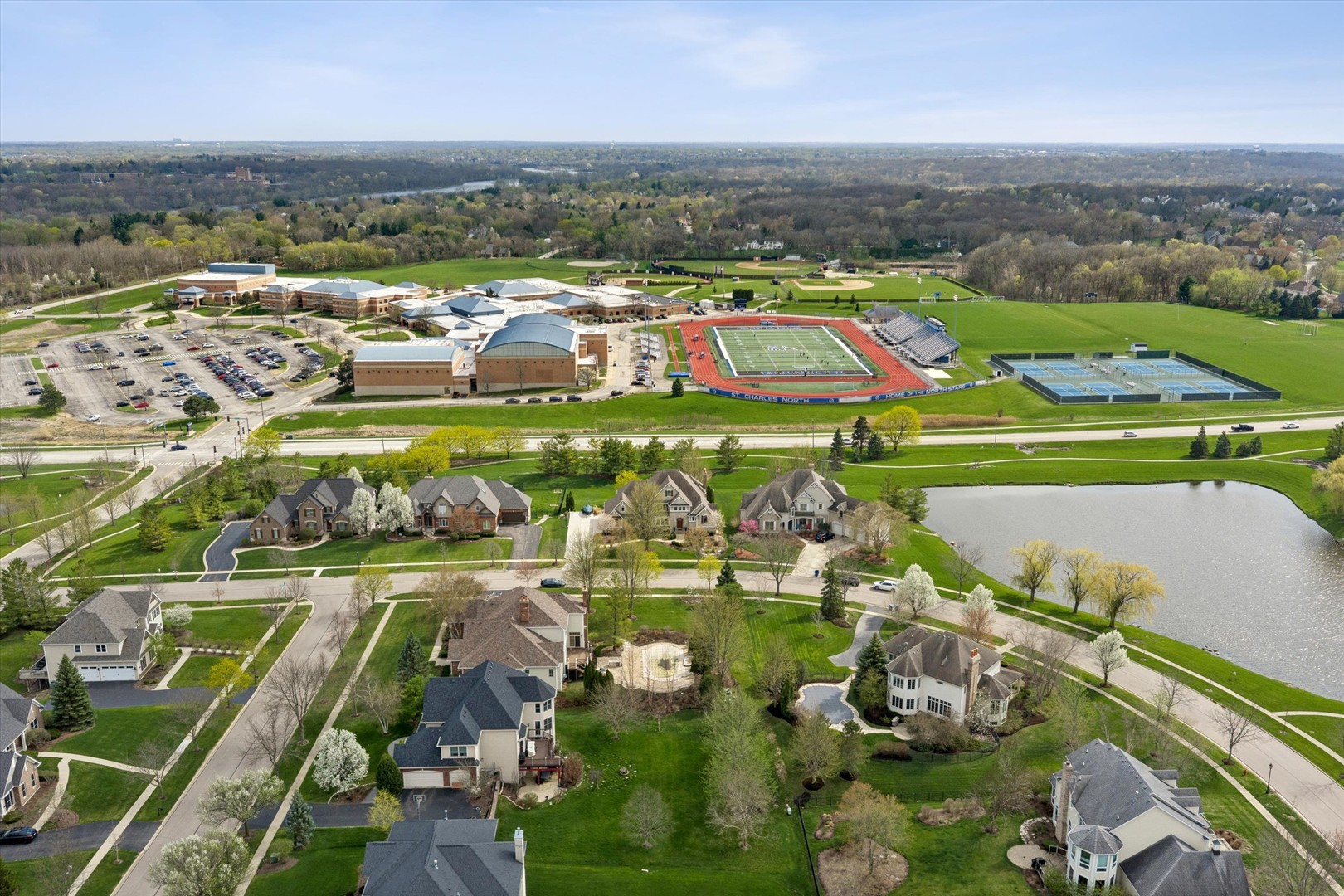 521 River Ridge Drive St. Charles, IL 60175 - Photo 41 of 46 an aerial view of residential houses with outdoor space