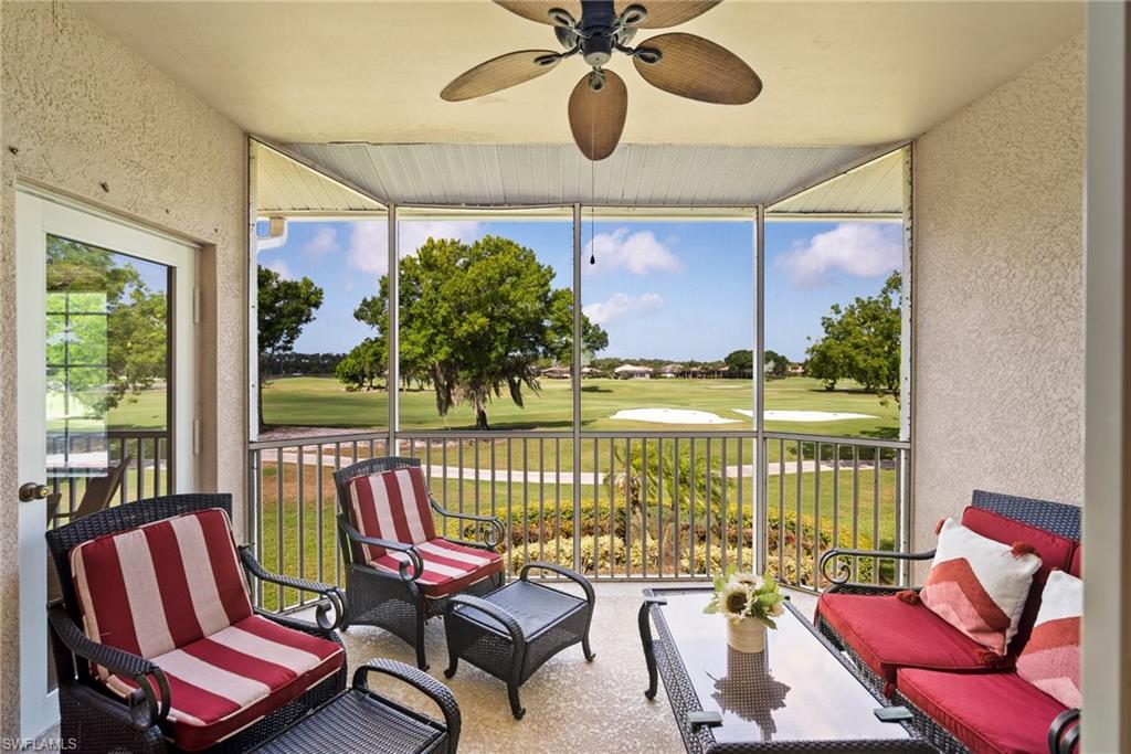9113 Michael Circle, Unit 4 Naples, FL 34113 - Photo 16 of 23 Sunroom / solarium featuring ceiling fan