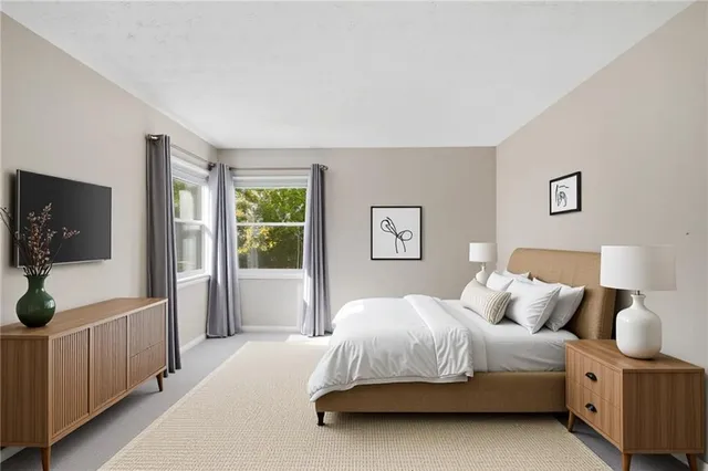 an empty room with windows