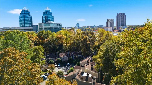 a view of an ocean with city