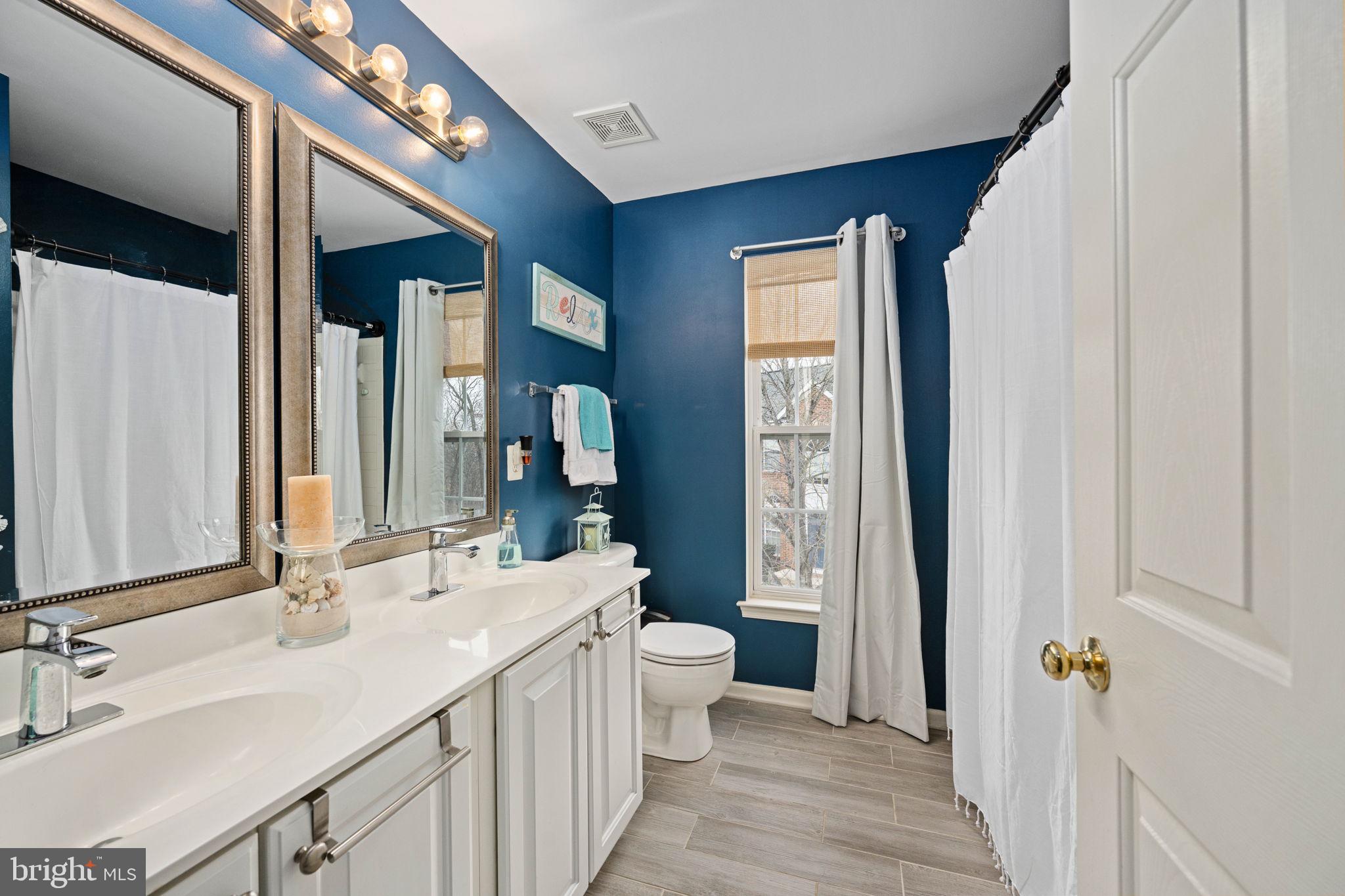 5505 Altenbury Loop Gainesville, VA 20155 - Photo 37 of 62 a bathroom with a sink a toilet a mirror and shower