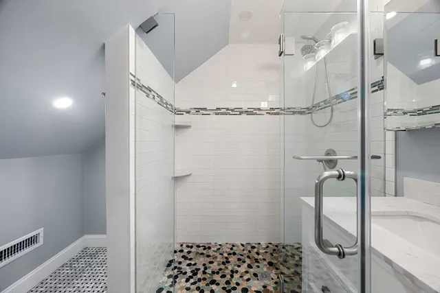 a bathroom with a shower