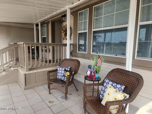 a outdoor space with furniture