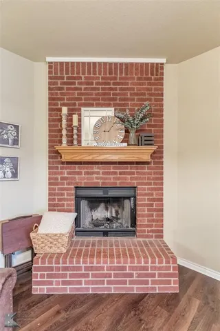 a living room with a fireplace