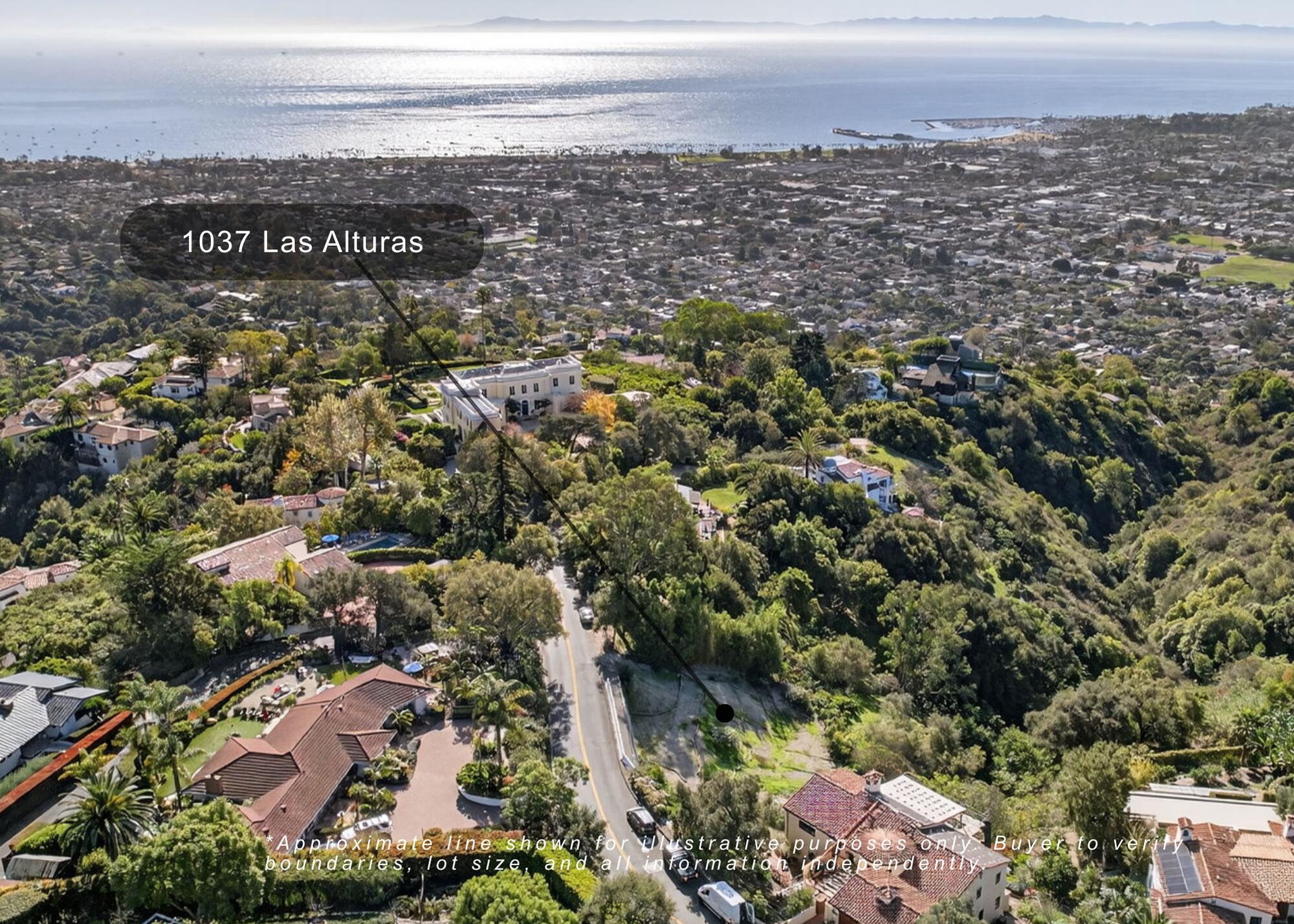 1037 Las Alturas Road Santa Barbara, CA 93103 - Photo 2 of 7 an aerial view of residential building with parking space
