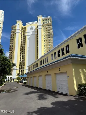 a large building with a view of a building