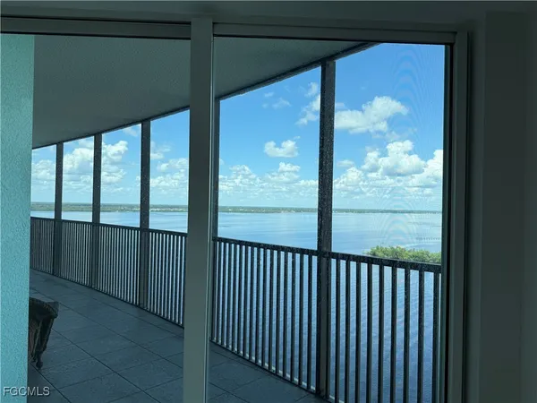 a view of a glass door