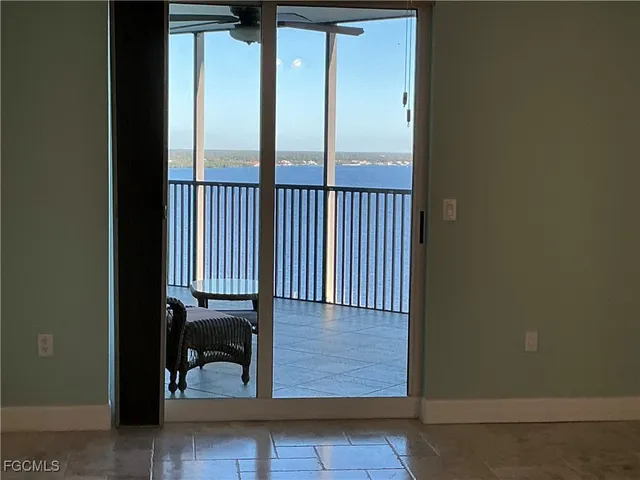 a view of a porch of a house