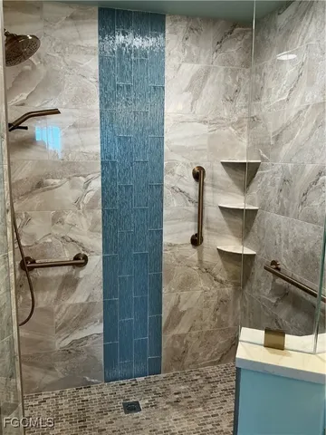 a bathroom with a shower