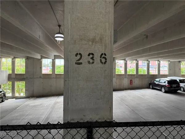 a view of a car garage