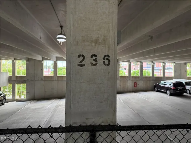 a view of a car garage