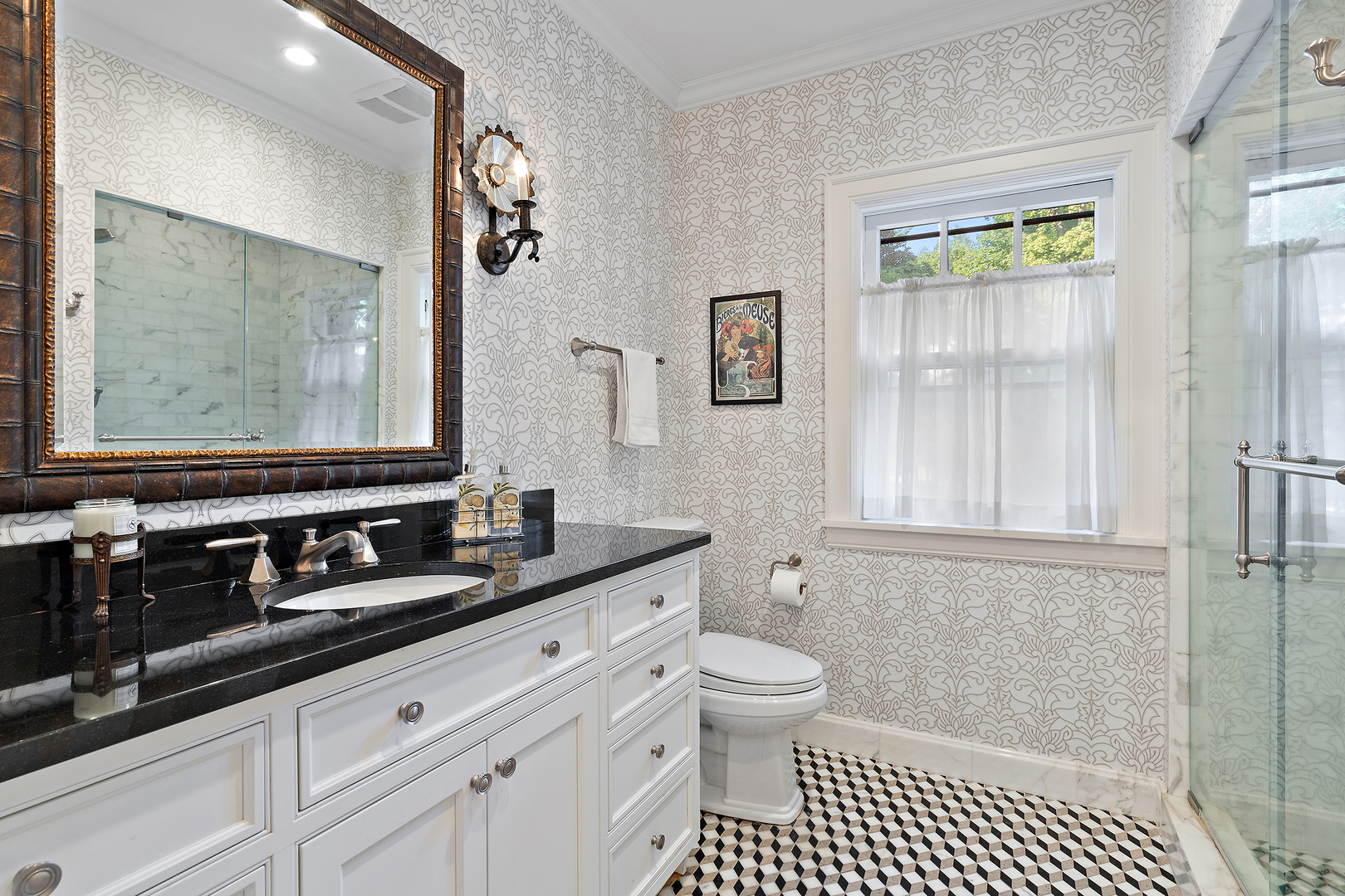 640 Hill Road Winnetka, IL 60093 - Photo 30 of 52 a bathroom with a sink a toilet and a mirror
