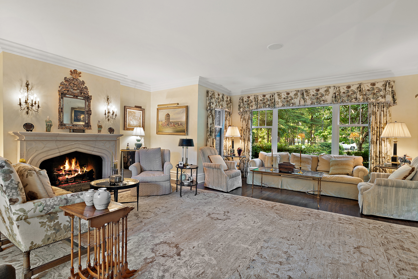 640 Hill Road Winnetka, IL 60093 - Photo 7 of 52 a living room with furniture and a fireplace