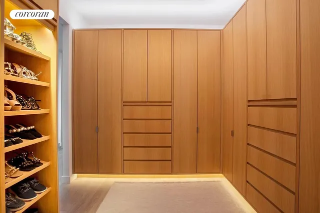 a view of a room with walk in closet