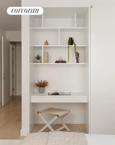 a view of dining room with wooden floor