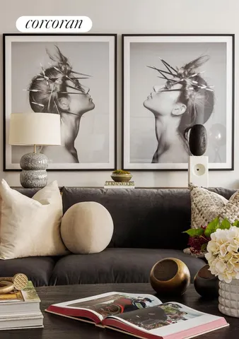 a living room with furniture and decor