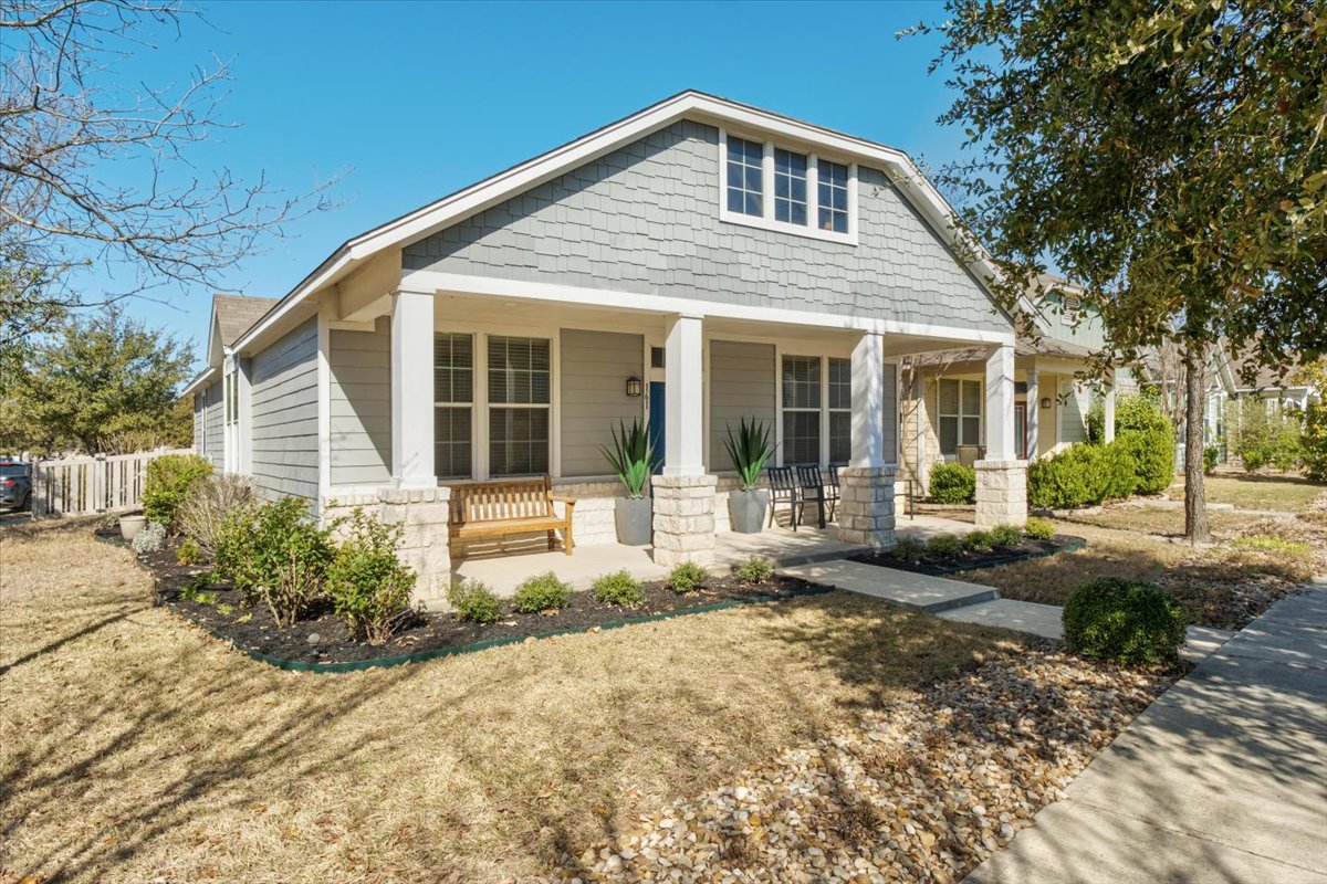 161 Grace Kyle, TX 78640 - Photo 1 of 1 View of front of property with covered porch and fence