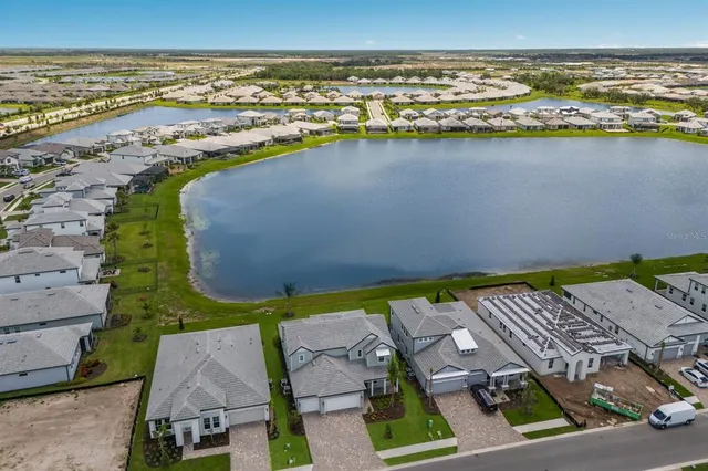 a view of a city with an ocean view