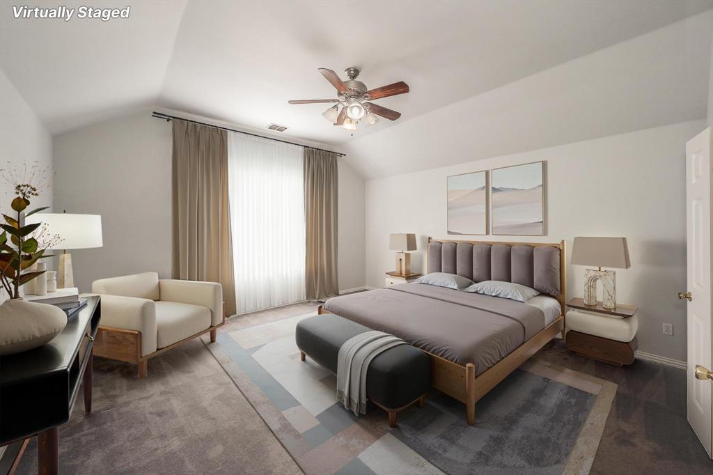 4425 Maple Shade Avenue Sachse, TX 75048 - Photo 19 of 40 a bedroom with a bed and a couch