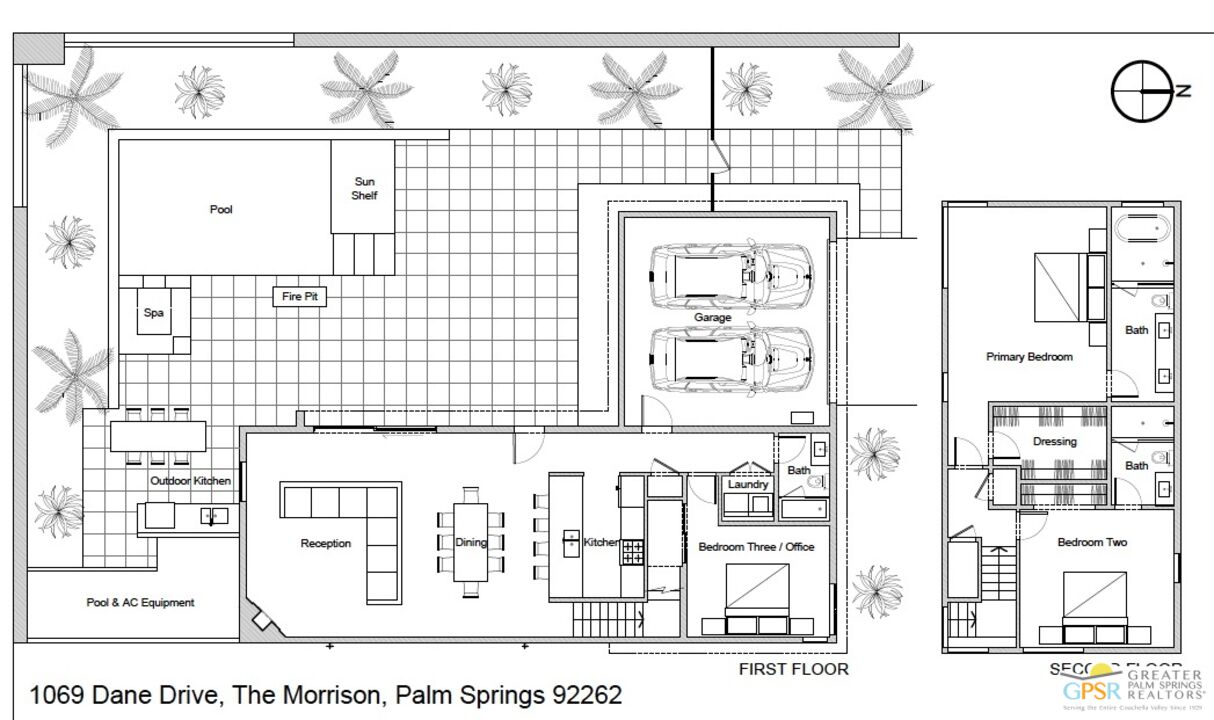 1069 Dane Drive Palm Springs, CA 92262 - Photo 23 of 51 a black and white photo of a living room