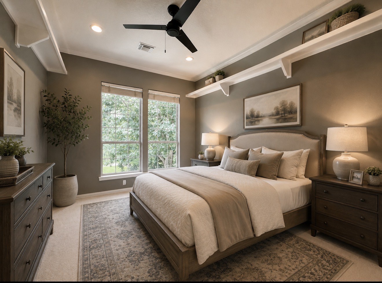 1810 Woerner Road Houston, TX 77090 - Photo 27 of 39 Spacious upstairs bedroom with elegant decor, abundant natural light, and a tranquil atmosphere.