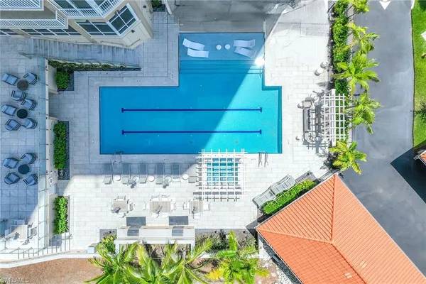 a view of an ocean and a yard