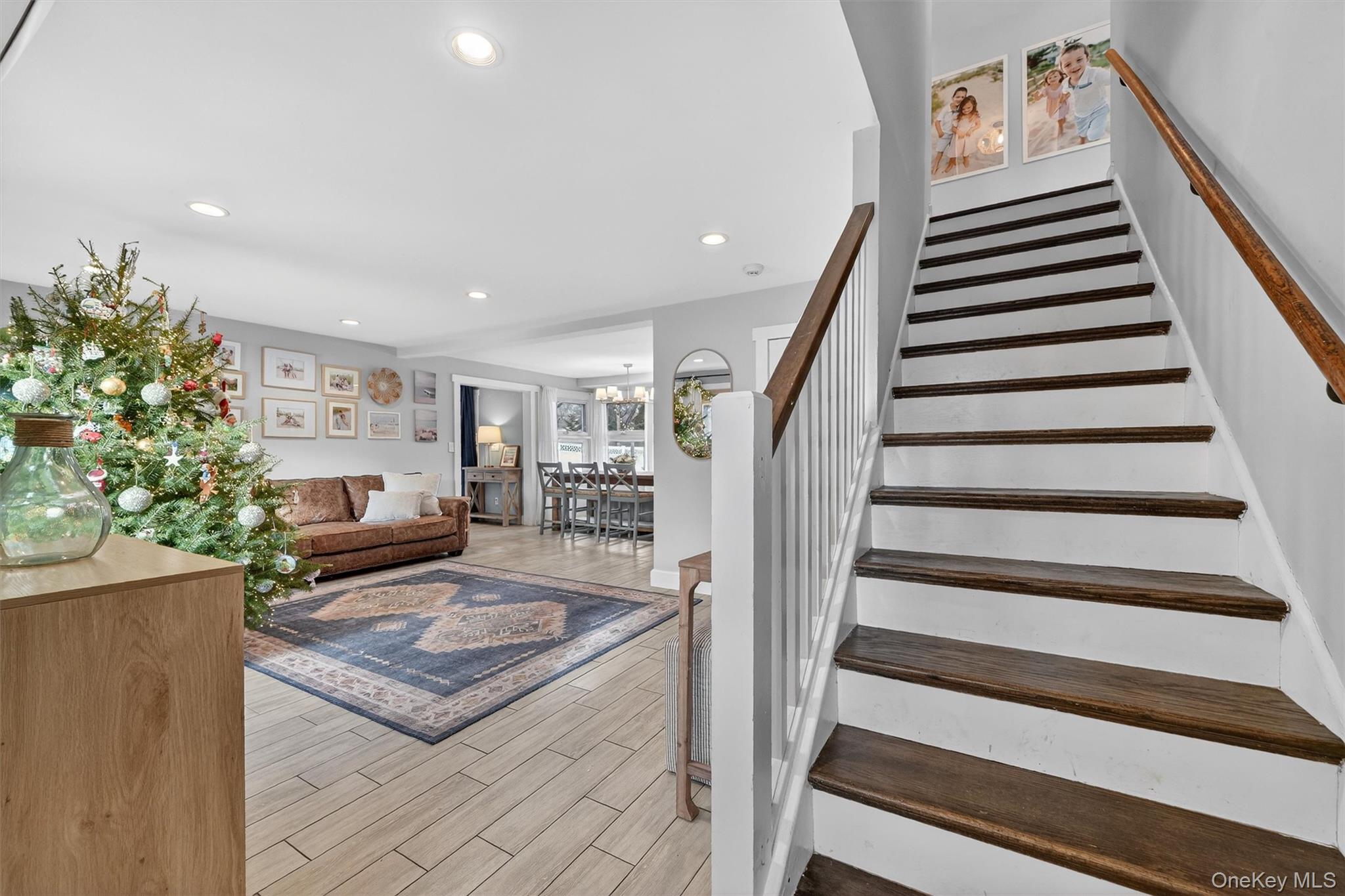 18 Lambert Lane New Rochelle, NY 10804 - Photo 5 of 47 Stairway with recessed lighting and wood tiled floors